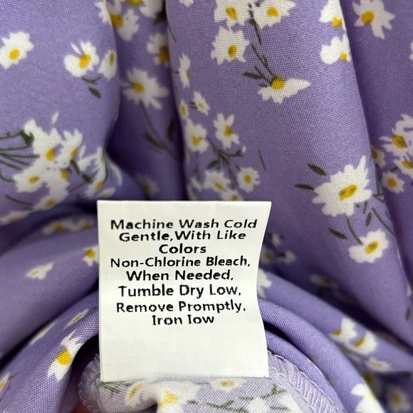 Brovave Purple Ditsy Floral Tie Front Smocked Milkmaid MIDI Dress Small NWT Boho - Picture 13 of 13